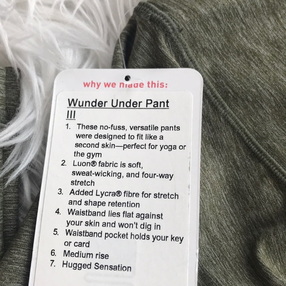 NEW • Lululemon • Wunder Under Pant Fatigue Green - Picture 7 of 8
